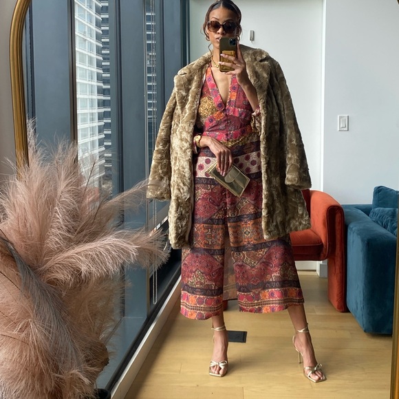 Zara PATCHWORK PRINT MIDI DRESS - Picture 12 of 15